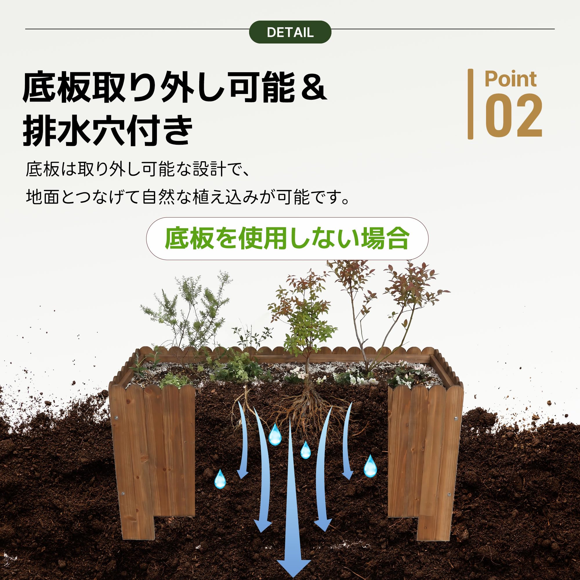 Amazon.co.jp: Donext レイズドベッド ガーデンベッド 天然木製 120×50